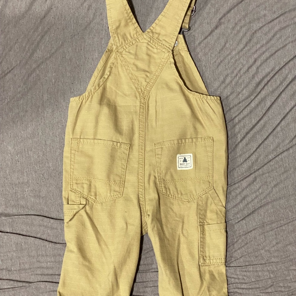 Khaki baby gap overalls